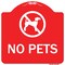 Signmission Designer Series Sign-No Pets, Red & White Heavy-Gauge Aluminum Sign, 18" x 18", RW-1818-9813 A-DES-RW-1818-9813 - alternate 1